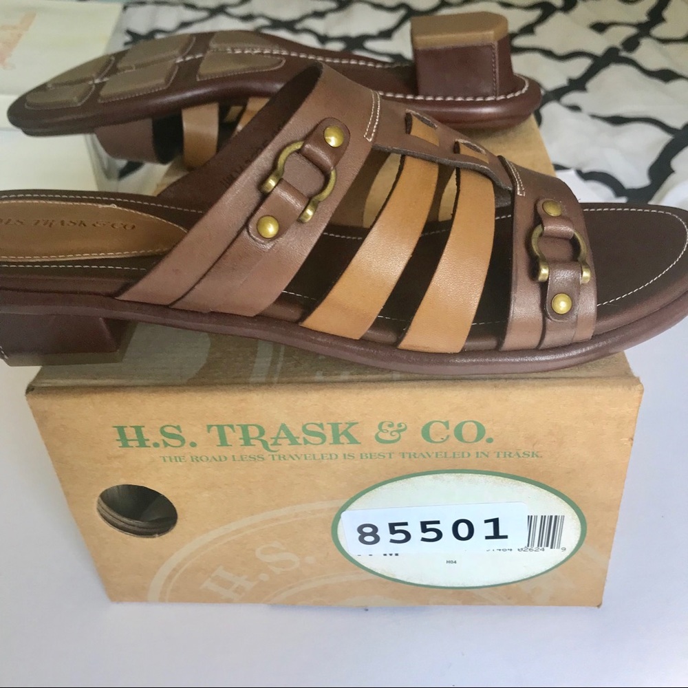 H.S. TRASK & CO. - brown leather sandals